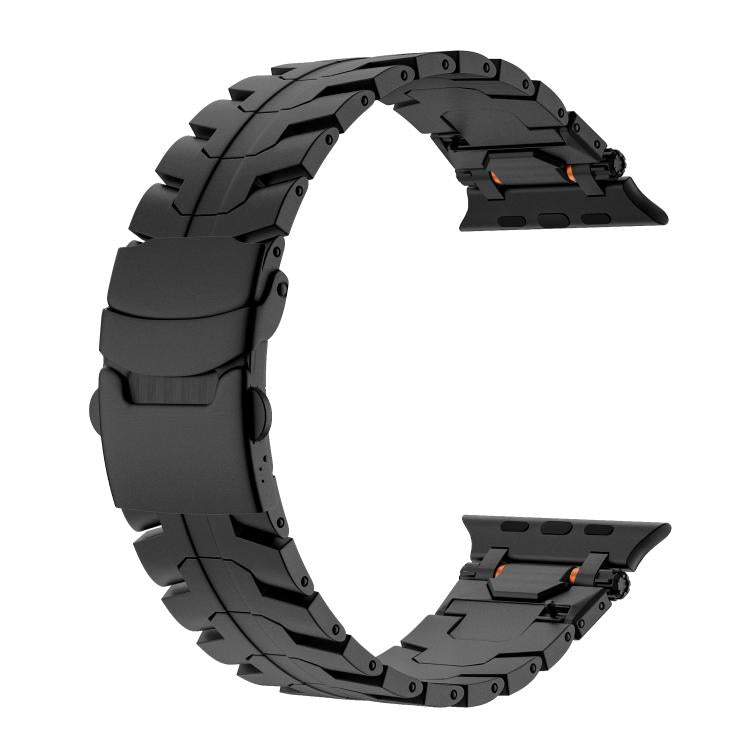 For Apple Watch 42mm / 41mm / 40mm / 38mm Stainless Steel Iron Man Safety Buckle Metal Watch Band(Black) - free shipping - PMC TechLife - Order now!