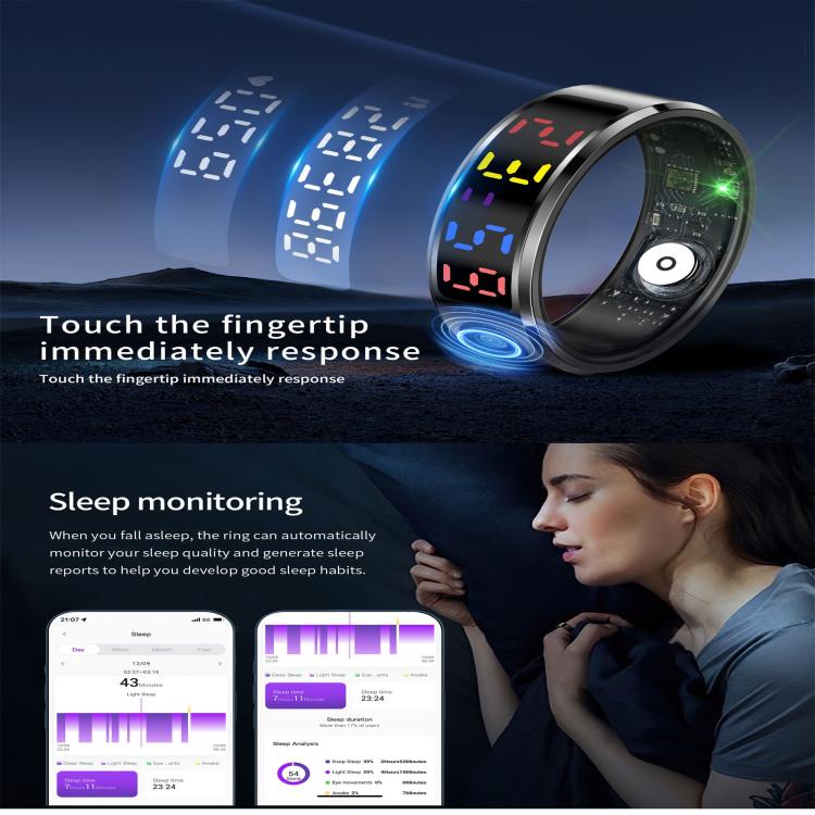 R12 SIZE 11 Smart Ring, Support Heart Rate / Blood Oxygen / Sleep / Multiple Sports Modes(Silver) - free shipping - PMC TechLife - Order now!