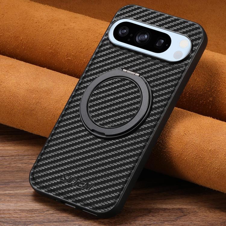 For Google Pixel 8 Pro Suteni G3 Carbon Fiber Leather 360 Rotation Holder MagSafe Phone Case(Black) - free shipping - PMC TechLife - Order now!