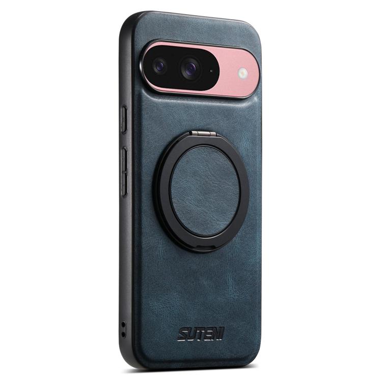 For Google Pixel 9 Suteni G3 Suteni G3 Oil Wax 360 Rotation Holder MagSafe Back Phone Case(Blue) - Google Cases by Suteni | Online Shopping South Africa | PMC TechLife | Buy Now Pay Later Mobicred