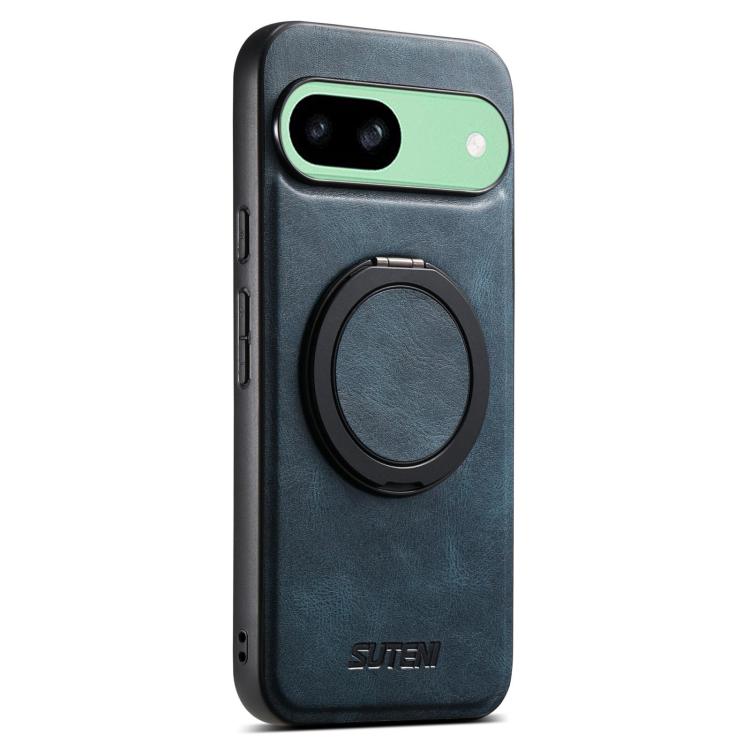 For Google Pixel 8a Suteni G3 Suteni G3 Oil Wax 360 Rotation Holder MagSafe Back Phone Case(Blue) - Google Cases by Suteni | Online Shopping South Africa | PMC TechLife | Buy Now Pay Later Mobicred