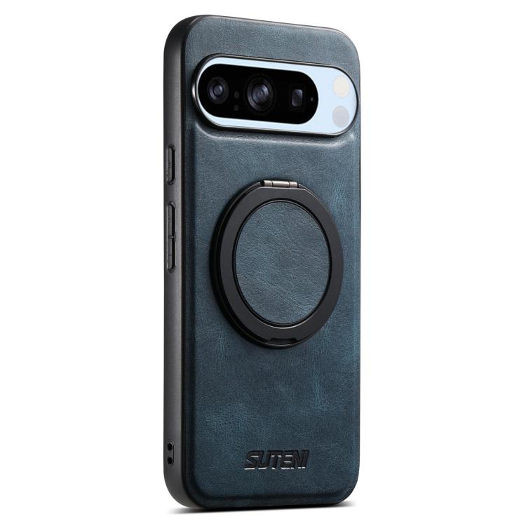 For Google Pixel 8 Pro Suteni G3 Oil Wax 360 Rotation Holder MagSafe Back Phone Case(Blue) - Google Cases by Suteni | Online Shopping South Africa | PMC TechLife | Buy Now Pay Later Mobicred
