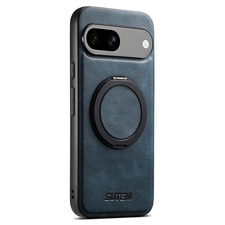 For Google Pixel 7a Suteni G3 Suteni G3 Oil Wax 360 Rotation Holder MagSafe Back Phone Case(Blue) - Google Cases by Suteni | Online Shopping South Africa | PMC TechLife | Buy Now Pay Later Mobicred