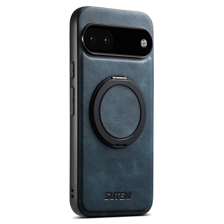 For Google Pixel 6a Suteni G3 Suteni G3 Oil Wax 360 Rotation Holder MagSafe Back Phone Case(Blue) - Google Cases by Suteni | Online Shopping South Africa | PMC TechLife | Buy Now Pay Later Mobicred