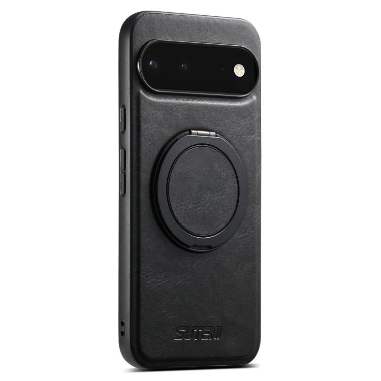 For Google Pixel 6 Suteni G3 Suteni G3 Oil Wax 360 Rotation Holder MagSafe Back Phone Case(Black) - Google Cases by Suteni | Online Shopping South Africa | PMC TechLife | Buy Now Pay Later Mobicred