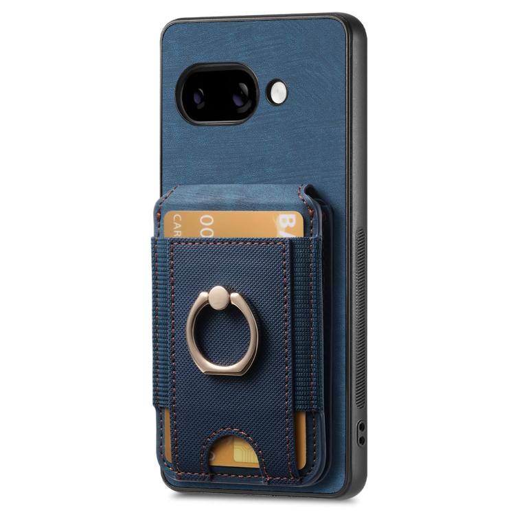 For Google Pixel 9a Retro Splitable Magnetic Stand Card Bag Leather Phone Case(Blue) - Google Cases by PMC TechLife | Online Shopping South Africa | PMC TechLife | Buy Now Pay Later Mobicred