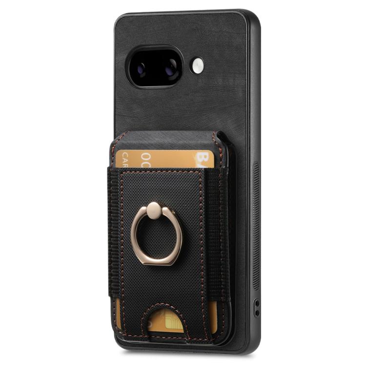 For Google Pixel 9a Retro Splitable Magnetic Stand Card Bag Leather Phone Case(Black) - Google Cases by PMC TechLife | Online Shopping South Africa | PMC TechLife | Buy Now Pay Later Mobicred