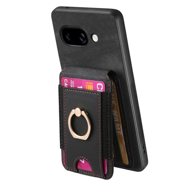 For Google Pixel 9a Retro Splitable Magnetic Stand Card Bag Leather Phone Case(Black) - Google Cases by PMC TechLife | Online Shopping South Africa | PMC TechLife | Buy Now Pay Later Mobicred