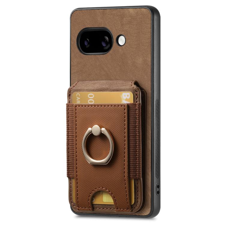 For Google Pixel 9a Retro Splitable Magnetic Stand Card Bag Leather Phone Case(Brown) - Google Cases by PMC TechLife | Online Shopping South Africa | PMC TechLife | Buy Now Pay Later Mobicred