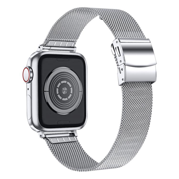 For Apple Watch 46mm / 49mm / 45mm / 44mm Hyphosis Buckle Milanese Metal Watch Band(Silver) - free shipping - PMC TechLife - Order now!