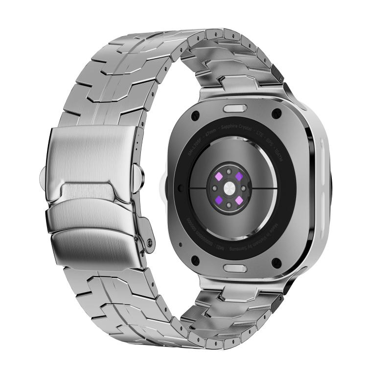 For Samsung Galaxy Watch Ultra 47mm Titanium Alloy Safety Buckle Metal Watch Band(Silver) - free shipping - PMC TechLife - Order now!