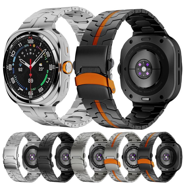 For Samsung Galaxy Watch Ultra 47mm Titanium Alloy Safety Buckle Metal Watch Band(Silver) - free shipping - PMC TechLife - Order now!