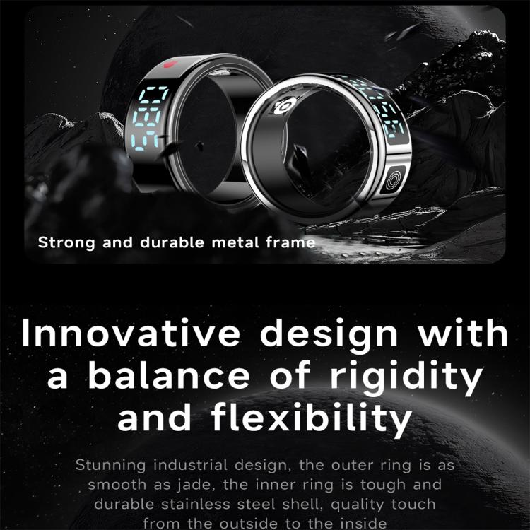 SR08 SIZE 8 Smart Ring, Support Hand Gestures Control / Health Monitoring / Multiple Sports Modes(Black) - free shipping - PMc TechLife - Order now!