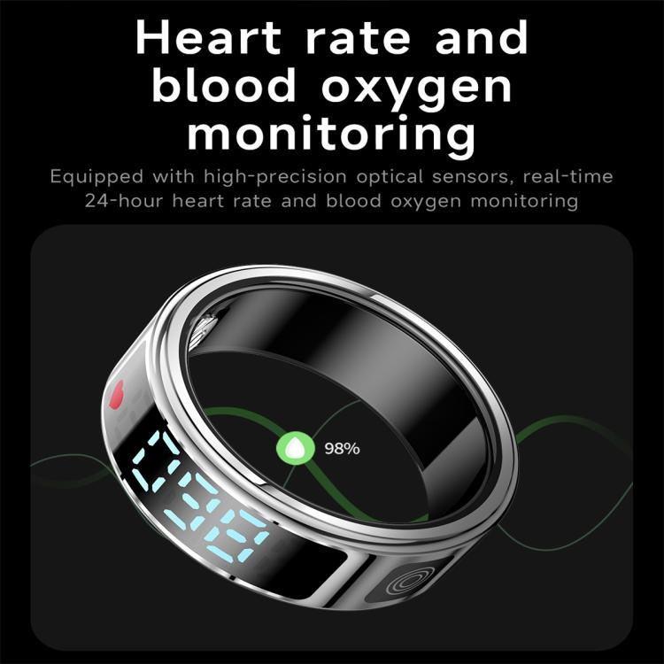 SR08 SIZE 12 Smart Ring, Support Hand Gestures Control / Health Monitoring / Multiple Sports Modes(Silver) - free shipping - PMc TechLife - Order now!