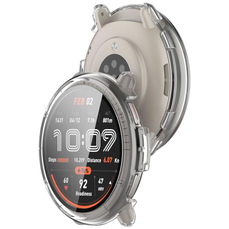 For Amazfit Active 2 A2437 Tempered Film Integrated PC Watch Protective Case(Transparent Color) - Watch Cases by PMC TechLife | Online Shopping South Africa | PMC TechLife | Buy Now Pay Later Mobicred