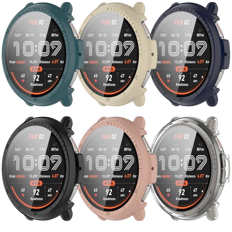 For Amazfit Active 2 A2437 Tempered Film Integrated PC Watch Protective Case(Transparent Color) - Watch Cases by PMC TechLife | Online Shopping South Africa | PMC TechLife | Buy Now Pay Later Mobicred