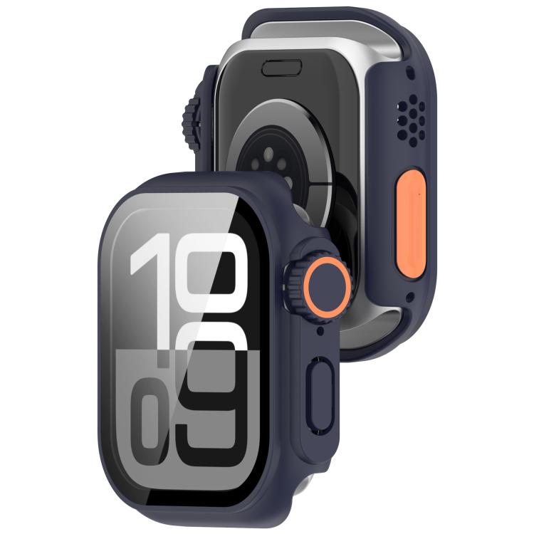 For Apple Watch Series 10 42mm Change to Ultra 49mm Tempered Film Integrated PC Button Watch Case(Midnight Blue) - Watch Cases by PMC TechLife | Online Shopping South Africa | PMC TechLife | Buy Now Pay Later Mobicred