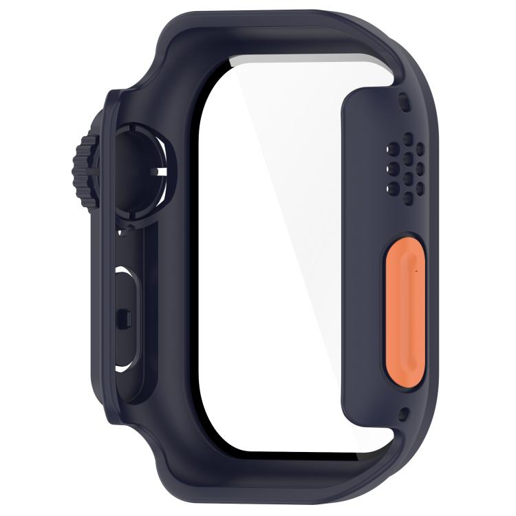 For Apple Watch Series 10 42mm Change to Ultra 49mm Tempered Film Integrated PC Button Watch Case(Midnight Blue) - Watch Cases by PMC TechLife | Online Shopping South Africa | PMC TechLife | Buy Now Pay Later Mobicred
