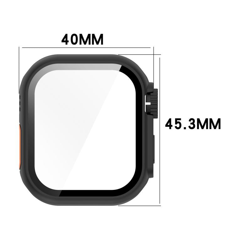 For Apple Watch Series 10 42mm Change to Ultra 49mm Tempered Film Integrated PC Button Watch Case(Midnight Blue) - Watch Cases by PMC TechLife | Online Shopping South Africa | PMC TechLife | Buy Now Pay Later Mobicred