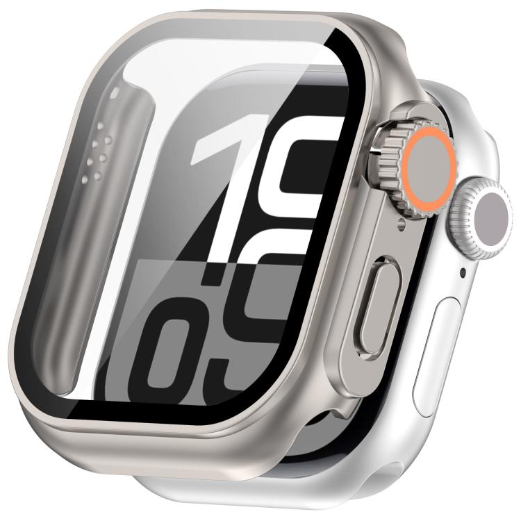 For Apple Watch Series 10 42mm Change to Ultra 49mm Tempered Film Integrated PC Button Watch Case(Starlight) - Watch Cases by PMC TechLife | Online Shopping South Africa | PMC TechLife | Buy Now Pay Later Mobicred