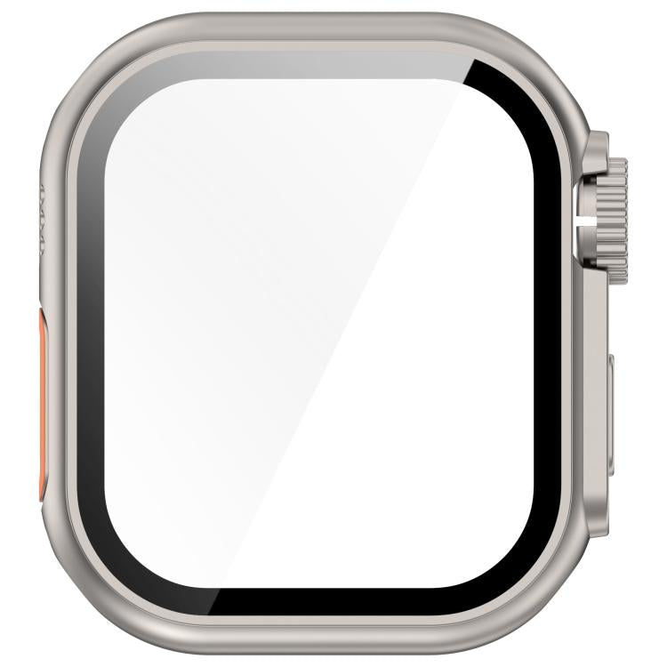 For Apple Watch Series 10 42mm Change to Ultra 49mm Tempered Film Integrated PC Button Watch Case(Starlight) - Watch Cases by PMC TechLife | Online Shopping South Africa | PMC TechLife | Buy Now Pay Later Mobicred
