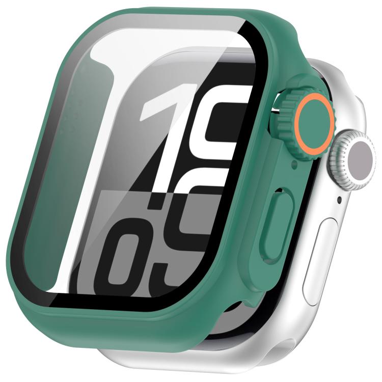For Apple Watch Series 10 46mm Change to Ultra 49mm Tempered Film Integrated PC Button Watch Case(Green) - Watch Cases by PMC TechLife | Online Shopping South Africa | PMC TechLife | Buy Now Pay Later Mobicred
