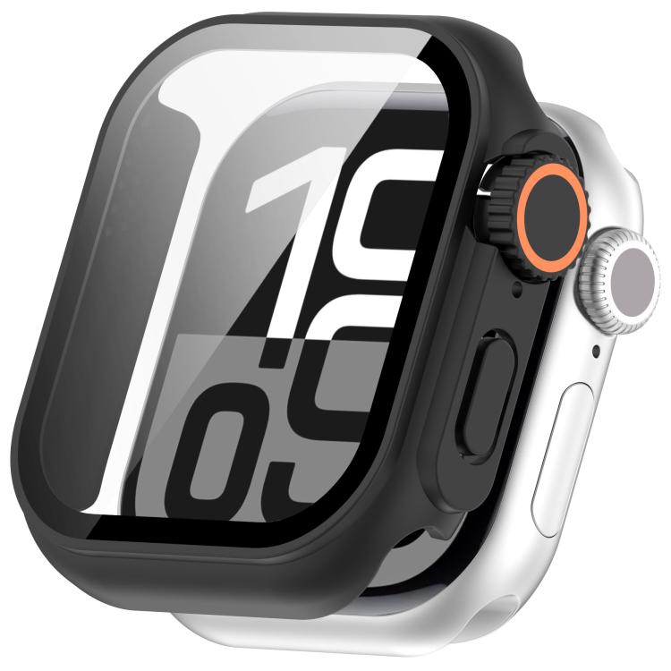 For Apple Watch Series 10 46mm Change to Ultra 49mm Tempered Film Integrated PC Button Watch Case(Black) - free shipping - PMC TechLife - Order now!
