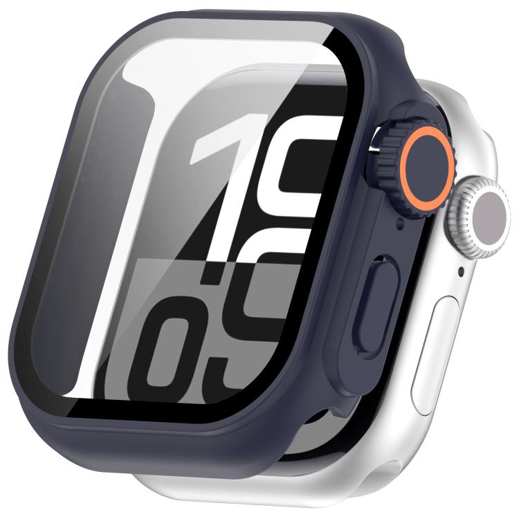 For Apple Watch Series 9/8/7 45mm Change to Ultra 49mm Tempered Film Integrated PC Button Watch Case(Midnight Blue) - Watch Cases by PMC TechLife | Online Shopping South Africa | PMC TechLife | Buy Now Pay Later Mobicred