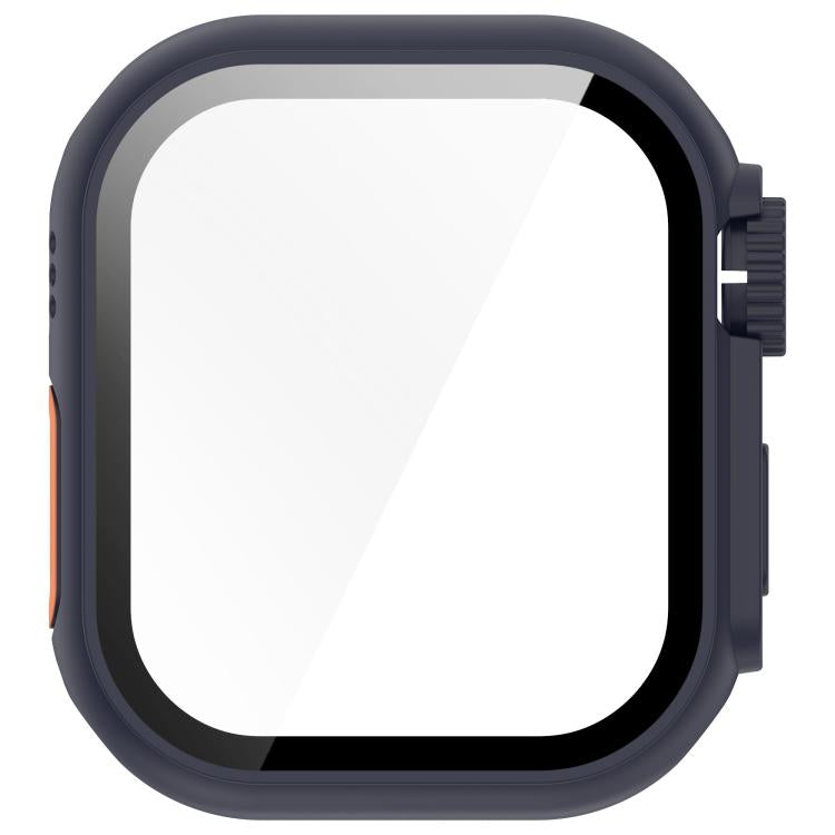 For Apple Watch Series 9/8/7 45mm Change to Ultra 49mm Tempered Film Integrated PC Button Watch Case(Midnight Blue) - Watch Cases by PMC TechLife | Online Shopping South Africa | PMC TechLife | Buy Now Pay Later Mobicred