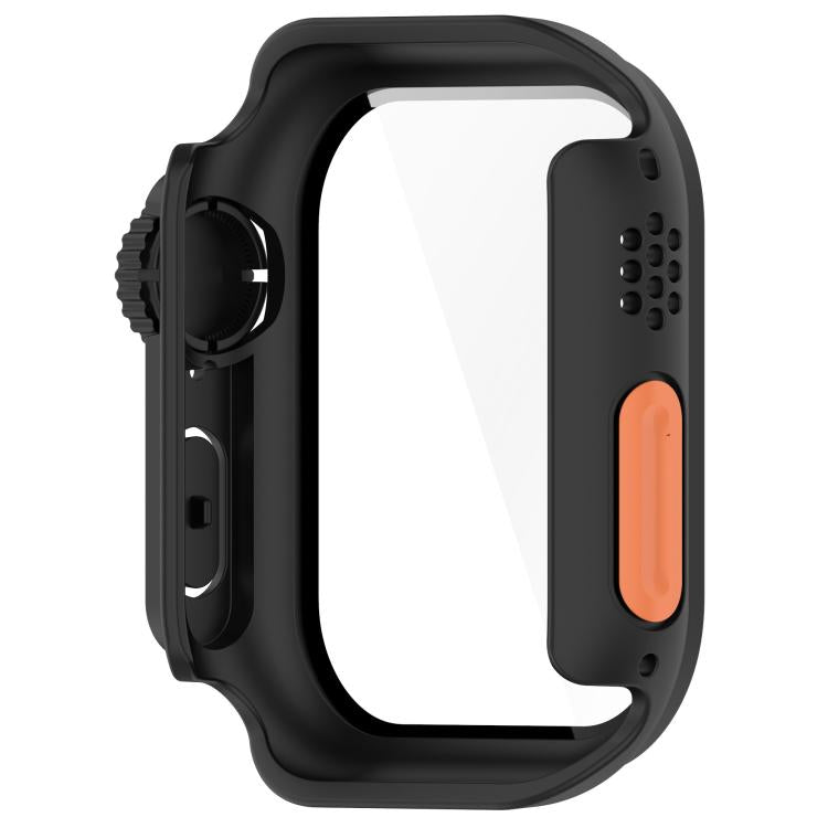 For Apple Watch Series 6/5/4/SE/SE2 44mm Change to Ultra 49mm Tempered Film Integrated PC Button Watch Case(Black) - free shipping - PMC TechLife - Order now!