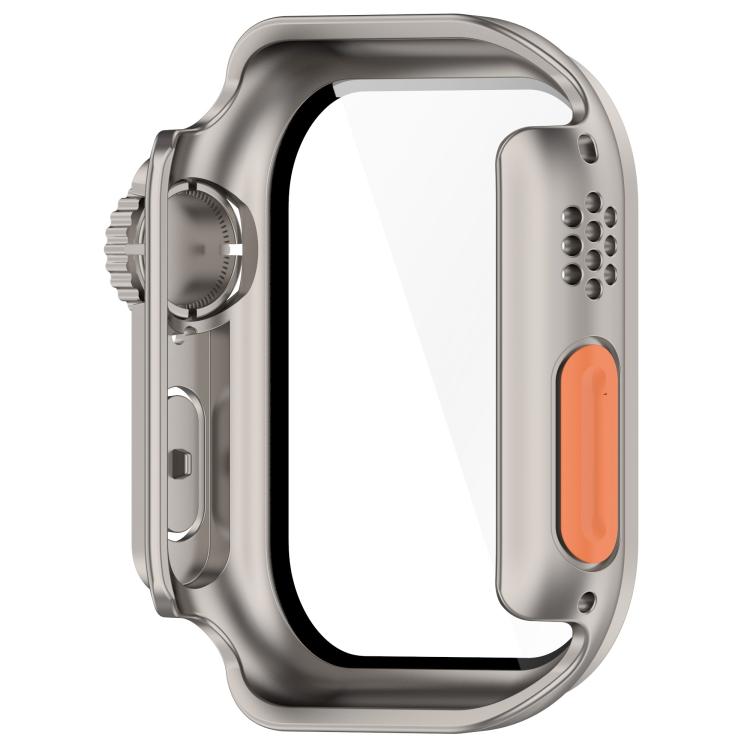 For Apple Watch Series 6/5/4/SE/SE2 44mm Change to Ultra 49mm Tempered Film Integrated PC Button Watch Case(Starlight) - Watch Cases by PMC TechLife | Online Shopping South Africa | PMC TechLife | Buy Now Pay Later Mobicred