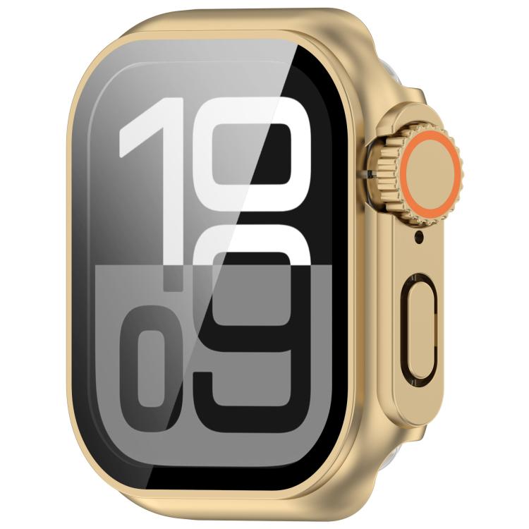 For Apple Watch Series 6/5/4/SE/SE2 40mm Change to Ultra 49mm Tempered Film Integrated PC Button Watch Case(Champagne Gold) - free shipping - PMC TechLife - Order now!