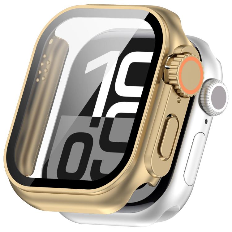 For Apple Watch Series 6/5/4/SE/SE2 40mm Change to Ultra 49mm Tempered Film Integrated PC Button Watch Case(Champagne Gold) - free shipping - PMC TechLife - Order now!
