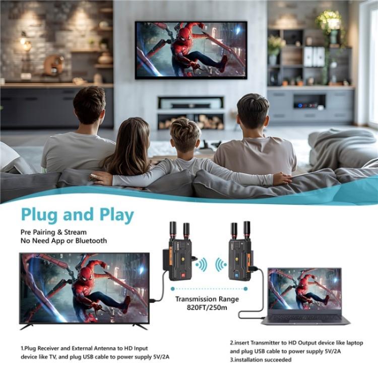 VRRIIS 097PRO Outdoor Live Streaming Audio Video Wireless Transmitter Receiver 4K HD Extender, Plug:EU Plug - Adapter by PMc TechLife | Online Shopping South Africa | PMc TechLife | Buy Now Pay Later Mobicred