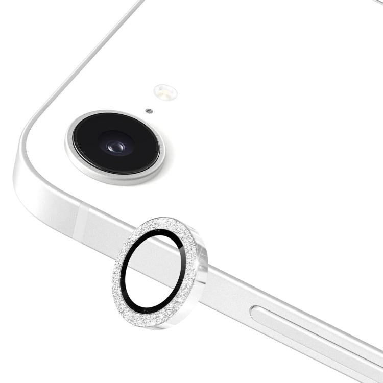 For iPhone 16e ENKAY Hat-Prince Glitter Rear Camera Lens Aluminium Alloy Ring Tempered Glass Film(Silver) - free shipping - PMc TechLife - Order now!