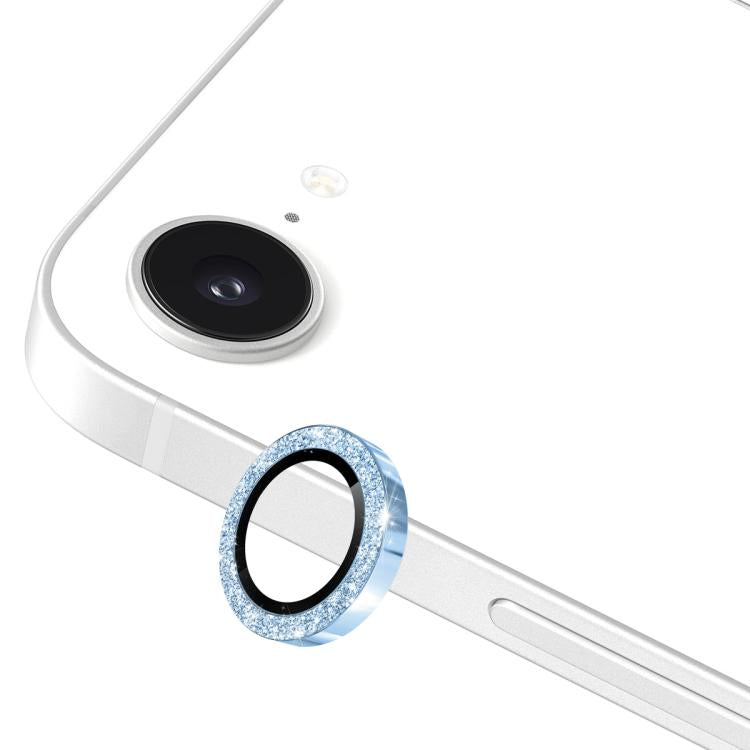 For iPhone 16e ENKAY Hat-Prince Glitter Rear Camera Lens Aluminium Alloy Ring Tempered Glass Film(Sierra Blue) - free shipping - PMc TechLife - Order now!