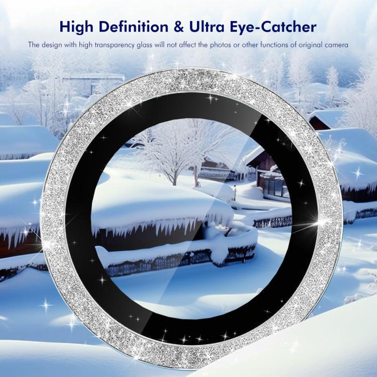 For iPhone 16e ENKAY Hat-Prince Glitter Rear Camera Lens Aluminium Alloy Ring Tempered Glass Film(Sierra Blue) - free shipping - PMc TechLife - Order now!