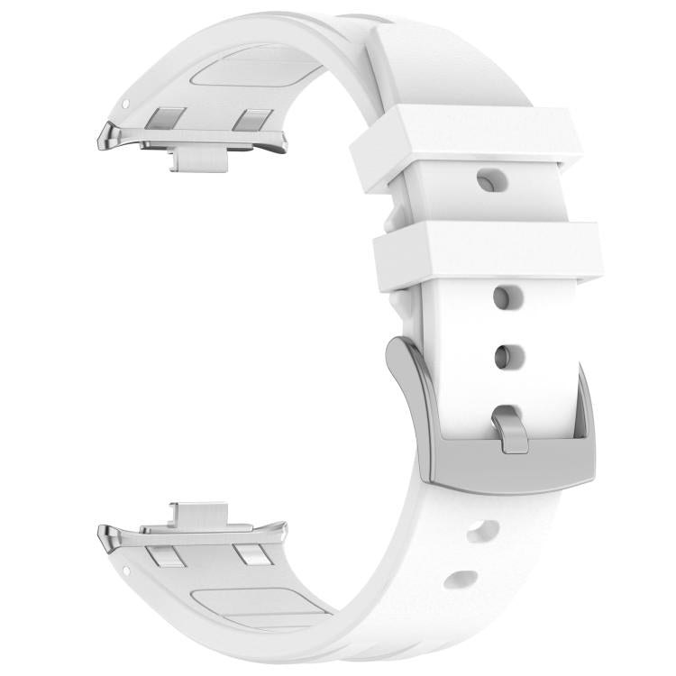 For Redmi Watch 5 / Xiaomi Smart Band 9 Pro Silver Metal Connector Silicone Watch Band(White) - free shipping - PMC TechLife - Order now!