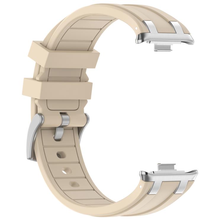 For Redmi Watch 5 / Xiaomi Smart Band 9 Pro Silver Metal Connector Silicone Watch Band(Starlight) - free shipping - PMC TechLife - Order now!