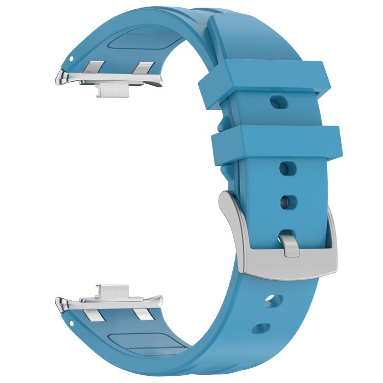 For Redmi Watch 5 / Xiaomi Smart Band 9 Pro Silver Metal Connector Silicone Watch Band(Sea Blue) - free shipping - PMC TechLife - Order now!