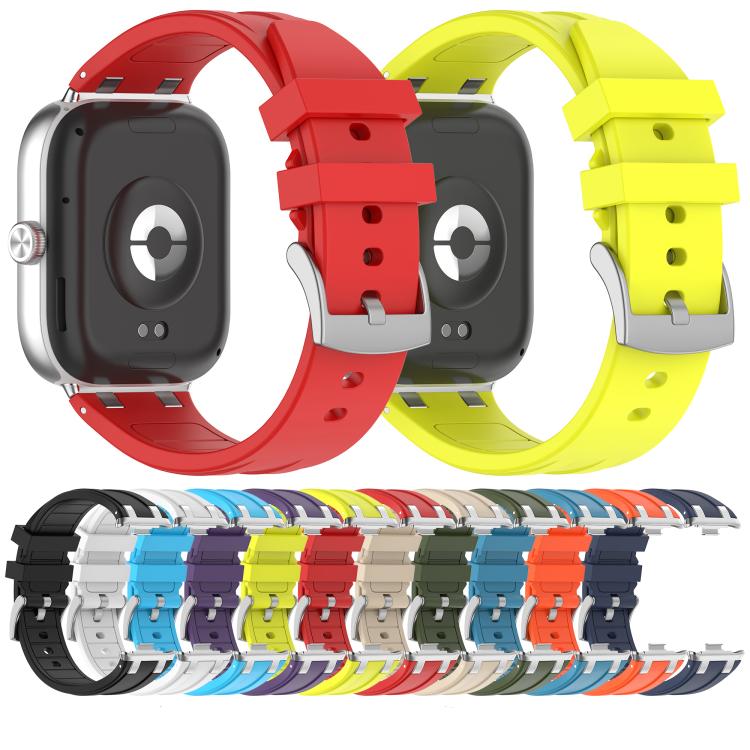 For Redmi Watch 5 / Xiaomi Smart Band 9 Pro Silver Metal Connector Silicone Watch Band(Orange) - free shipping - PMC TechLife - Order now!