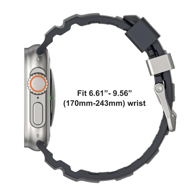For Apple Watch 46mm / 49mm / 45mm / 44mm Titanium Buckle Field Path Fluororubber Watch Band(Orange) - free shipping - PMC TechLife - Order now!