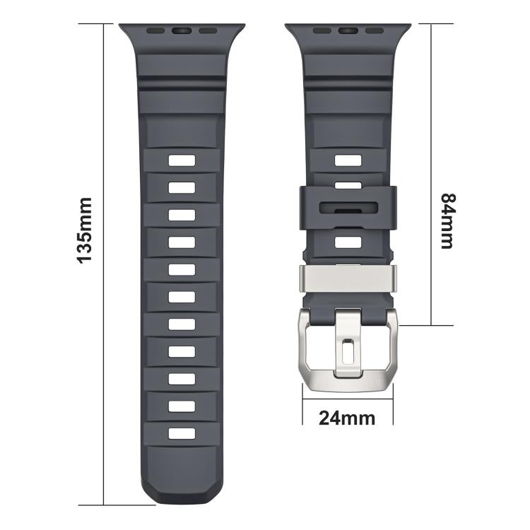 For Apple Watch 46mm / 49mm / 45mm / 44mm Titanium Buckle Field Path Fluororubber Watch Band(Orange) - free shipping - PMC TechLife - Order now!