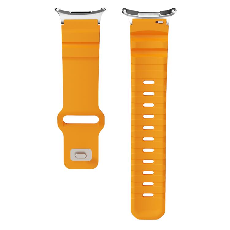 For Samsung Galaxy Watch Ultra 47mm Silver Connector Reverse Buckle Fluororubber Watch Band(Yellow) - free shipping - PMC TechLife - Order now!