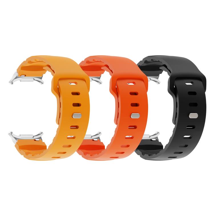 For Samsung Galaxy Watch Ultra 47mm Silver Connector Reverse Buckle Fluororubber Watch Band(Black) - free shipping - PMC TechLife - Order now!