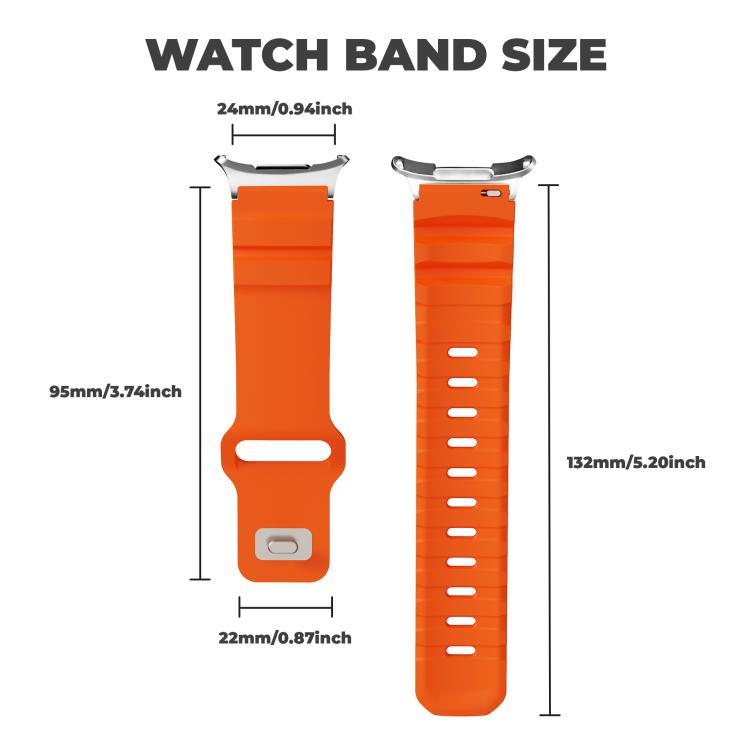 For Samsung Galaxy Watch Ultra 47mm Silver Connector Reverse Buckle Fluororubber Watch Band(Black) - free shipping - PMC TechLife - Order now!