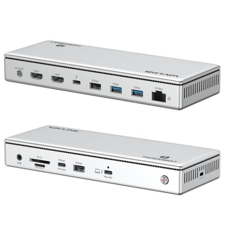 WAVLINK UTD45 96W Charging 8K / 4K Display Thunderbolt 4 Docking Station 13-in-1 Hub(UK Plug) - free shipping - PMc TechLife - Order now!