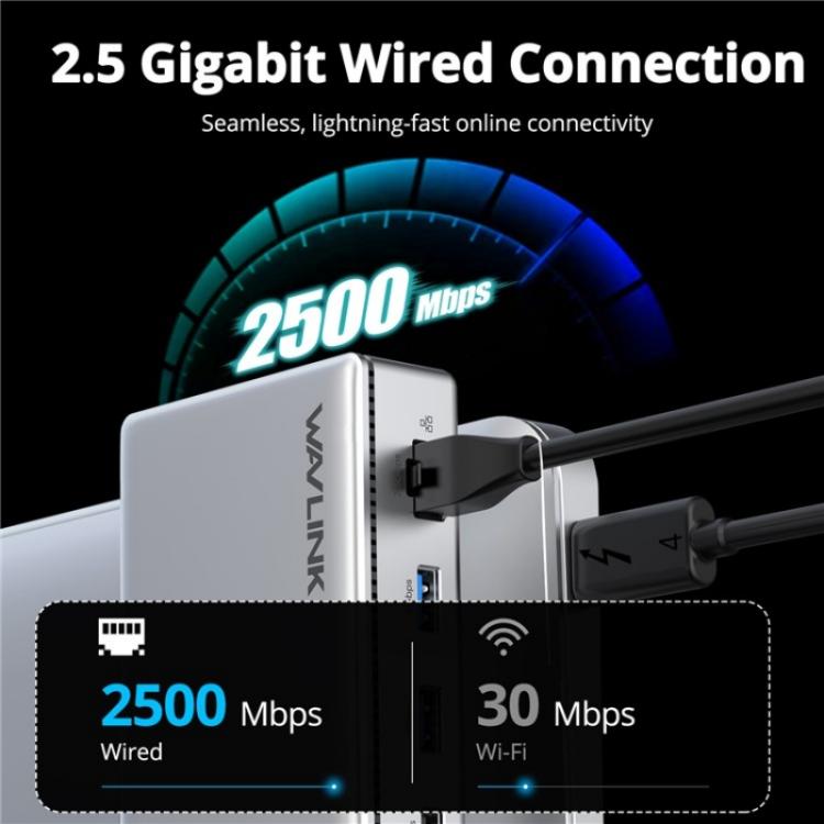 WAVLINK UTD45 96W Charging 8K / 4K Display Thunderbolt 4 Docking Station 13-in-1 Hub(US Plug) - free shipping - PMc TechLife - Order now!
