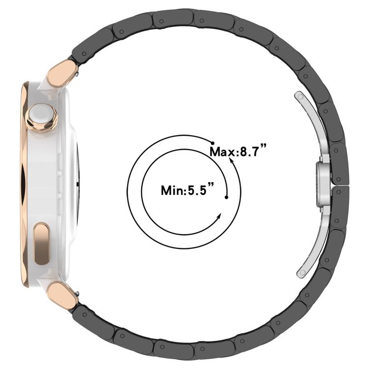 18mm Zinc Alloy Butterfly Buckle Ceramic White Metal Watch Band(Rose Gold+White) - free shipping - PMC TechLife - Order now!