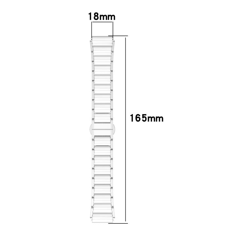18mm Zinc Alloy Butterfly Buckle Ceramic White Metal Watch Band(Rose Gold+White) - free shipping - PMC TechLife - Order now!